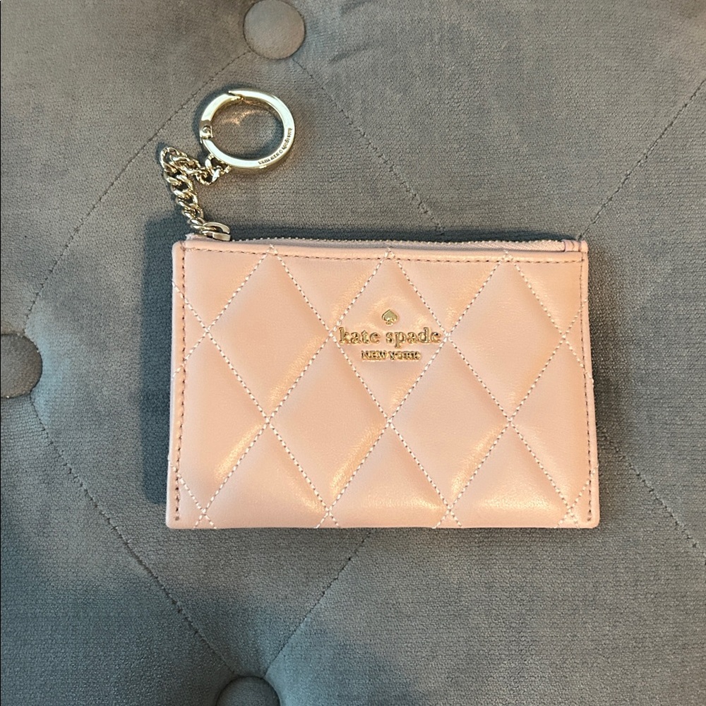 New with tag Kate Spade blush colored Carey small card holder